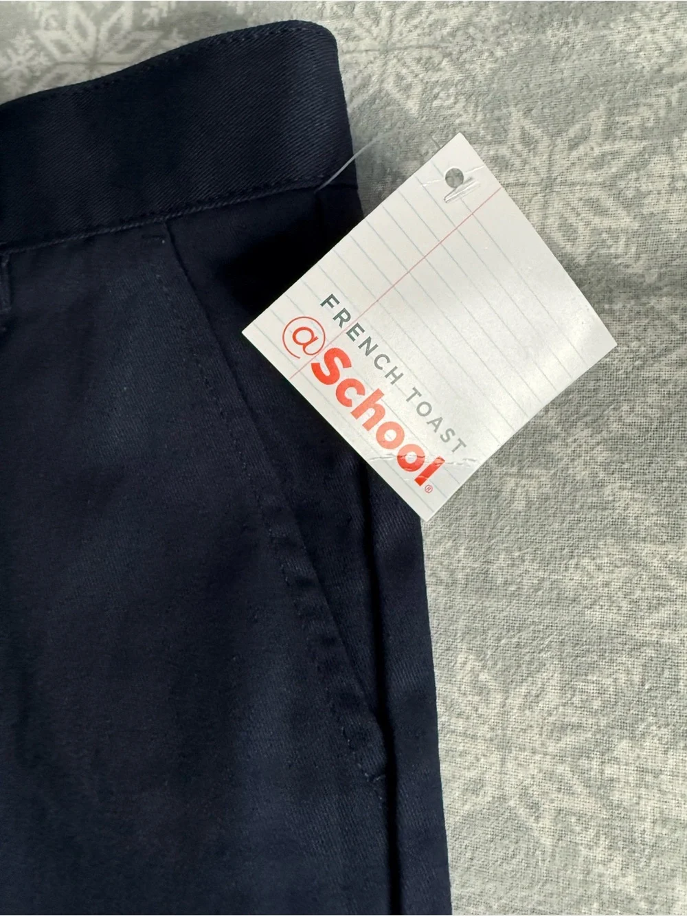 French Toast NWT Relaxed Fit Twill Pants Boy’s 14 Navy Adjustable School Uniform